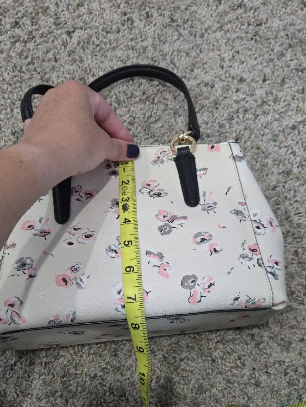 Coach Floral Mini Satchel in Cream, Pink and Black